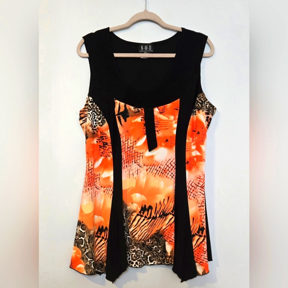 4 for $30 🌈 Women's NWD Orange and Black Tunic Top size 1X